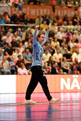 Handball I Frauen I Saison 2026-2027 I Bundesliga I 2. Spieltag I Buxtehuder SV - HC Leipzig I 05.09.2026 Nikki van der Vorst (1, Buxtehuder Sportverein) Buxtehude Halle Nord (Neu) Niedersachsen Deutschland Copyright: xLobeca FelixxWeißbergx