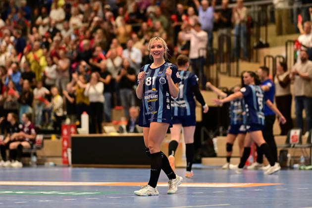 Handball I Frauen I Saison 2026-2027 I Bundesliga I 2. Spieltag I Buxtehuder SV - HC Leipzig I 05.09.2026 Einzelfoto, Freisteller, Einzelbild, Cut-out, isoliertes Motiv, Sportaufnahme, Nahaufnahme, freigestellt, freigestellte Aufnahme, Aufnahme, Einzeln: Jubel, Begeisterung, Enthusiasmus, Euphorie, Freude, Glücksgefühl, Heiterkeit bei: Ruslana Litvinov (81, Buxtehuder Sportverein) Buxtehude Halle Nord (Neu) Niedersachsen Deutschland Copyright: xLobeca FelixxWeißbergx