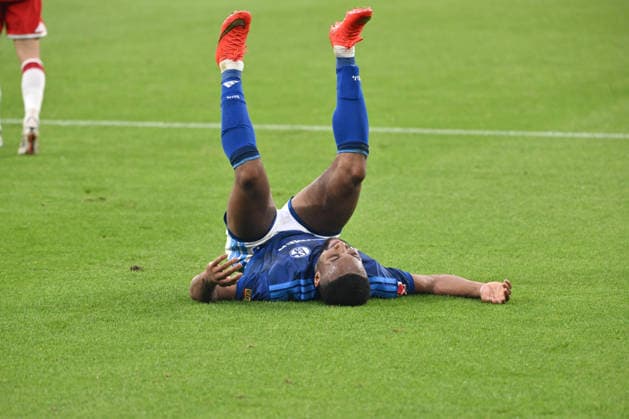Moussa Sylla (FC Schalke 04) 05.09.2026, Fussball 1. Bundesliga, Saison 2026 2027, 2. Spieltag, FC Schalke 04 - FC Bayern München DFL regulations prohibit any use of photographs as image sequences and or quasi-video Gelsenkirchen Veltins Arena Nordrhein Westfalen Deutschland *** Moussa Sylla, FC Schalke 04, May 9, 2026, Soccer, Bundesliga 1, 2026–2027 Season, Matchday 2, FC Schalke 04 vs. FC Bayern Munich. DFL regulations prohibit any use of photographs as image sequences and or quasi-video. Gelsenkirchen, Veltins Arena, North Rhine-Westphalia, Germany Team2