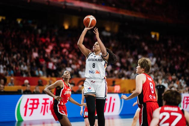 FIBA Women™s Basketball World Cup 2026: Deutschland vs. Japan, 05.09.2026 Nyara Sabally (Deutschland, 8) wirft: Basketball, FIBA Women™s Basketball World Cup 2026, Gruppenphase, Gruppe A, 2. Spieltag: Deutschland vs. Japan am 05.09.2026 in der Max-Schmeling-Halle, Berlin Copyright: xBEAUTIFULxSPORTS Tonhäuserx