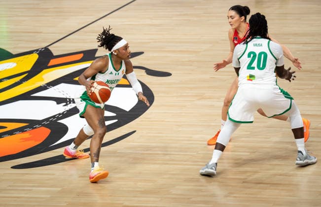 Nigeria v Hungary: Group B - FIBA Women s Basketball World Cup Germany 2026 Ezinne Kalu plays during the FIBA Women s Basketball World Cup 2026 match between Nigeria and Hungary in Berlin, Germany, on September 5, 2026. Berlin Germany  Copyright: xMarcinxGolbax originalFilename:golba-nigeriav260905_npjAl.jpg