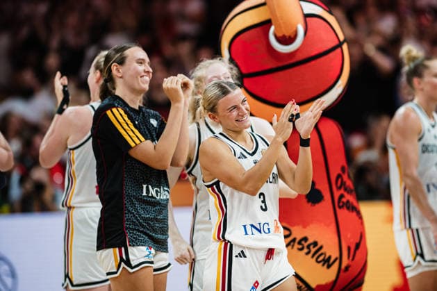 FIBA Women™s Basketball World Cup 2026: Deutschland vs. Japan, 05.09.2026 Deutschland jubelt über den Sieg, hier klatscht Alexandra Wilke (Deutschland, 3): Basketball, FIBA Women™s Basketball World Cup 2026, Gruppenphase, Gruppe A, 2. Spieltag: Deutschland vs. Japan am 05.09.2026 in der Max-Schmeling-Halle, Berlin Copyright: xBEAUTIFULxSPORTS Tonhäuserx