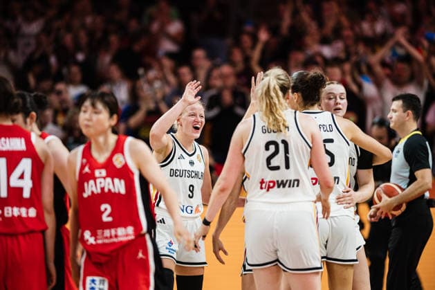 FIBA Women™s Basketball World Cup 2026: Deutschland vs. Japan, 05.09.2026 Deutschland jubelt über den Sieg, hier Emma Eichmeyer (Deutschland, 9): Basketball, FIBA Women™s Basketball World Cup 2026, Gruppenphase, Gruppe A, 2. Spieltag: Deutschland vs. Japan am 05.09.2026 in der Max-Schmeling-Halle, Berlin Copyright: xBEAUTIFULxSPORTS Tonhäuserx