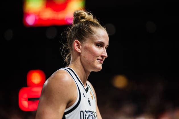 FIBA Women™s Basketball World Cup 2026: Deutschland vs. Japan, 05.09.2026 Leonie Fiebich (Deutschland, 13) lächelt: Basketball, FIBA Women™s Basketball World Cup 2026, Gruppenphase, Gruppe A, 2. Spieltag: Deutschland vs. Japan am 05.09.2026 in der Max-Schmeling-Halle, Berlin Copyright: xBEAUTIFULxSPORTS Tonhäuserx