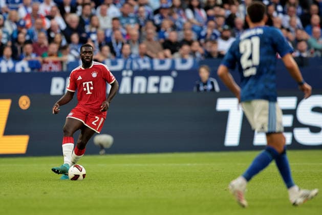 Dayot Upamecano (FC Bayern München) beim Spiel der 1. Bundesliga (Saison 2026 27) FC Schalke 04 - FC Bayern München - Copyright: Thomas Pakusch *** Dayot Upamecano of FC Bayern Munich during a Bundesliga match in the 2026–27 season against FC Schalke 04. Copyright Thomas Pakusch