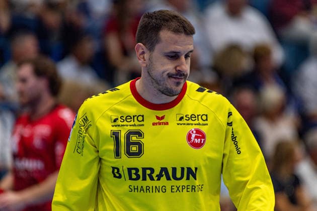 Opel Handball Bundesliga, VfL Gummersbach - MT Melsungen, 05.09.2026 Nebojsa Simic (MT Melsungen 16), ; Opel Handball Bundesliga, VfL Gummersbach - MT Melsungen, 05.09.2026 Copyright: xBEAUTIFULxSPORTS Erlhofx