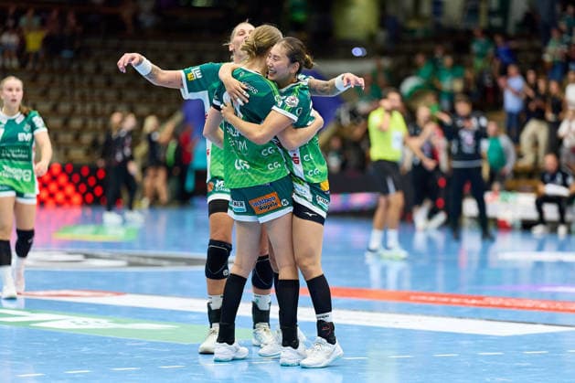 Freude, Jubel bei Luisa Schulze (Frisch Auf Goeppingen, 33), Matilda Ehlert (Frisch Auf Goeppingen, 10) und Haruno Sasaki (Frisch Auf Goeppingen, 32) nach Spielende FRISCH AUF Goeppingen vs. BSV Sachsen Zwickau, Handball, ALSCO Handball Bundesliga Frauen, 2. Spieltag, Spielzeit 2026 2027, 05.09.2026 FRISCH AUF Goeppingen vs. BSV Sachsen Zwickau, Handball, ALSCO Handball Bundesliga Frauen, 2. Spieltag, Spielzeit 2026 2027, 05.09.2026 Goeppingen Copyright: xEibner-Pressefoto GeraldxOelze-dexStoppanyx EP_ODS