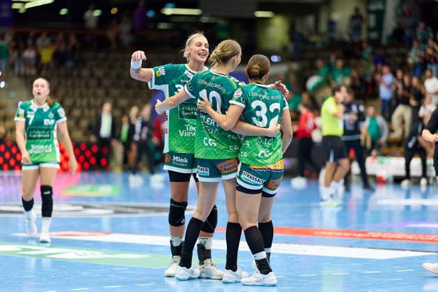 Freude, Jubel bei Luisa Schulze (Frisch Auf Goeppingen, 33), Matilda Ehlert (Frisch Auf Goeppingen, 10) und Haruno Sasaki (Frisch Auf Goeppingen, 32) nach Spielende FRISCH AUF Goeppingen vs. BSV Sachsen Zwickau, Handball, ALSCO Handball Bundesliga Frauen, 2. Spieltag, Spielzeit 2026 2027, 05.09.2026 FRISCH AUF Goeppingen vs. BSV Sachsen Zwickau, Handball, ALSCO Handball Bundesliga Frauen, 2. Spieltag, Spielzeit 2026 2027, 05.09.2026 Goeppingen Copyright: xEibner-Pressefoto GeraldxOelze-dexStoppanyx EP_ODS