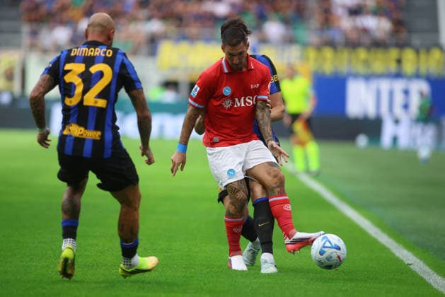 SOCCER - Serie A - Inter - FC Internazionale vs. SSC Napoli Photo by IPA ABACAPRESS.COM88155297 - Matteo Politano of SSC Napoli during the 2026–27 Italian Serie A soccer match between Inter FC and SSC Napoli on September 5, 2026, at Stadio Giuseppe Meazza, San Siro, Milan, Italy. Photo by Nderim KACELI Milan Italy  Copyright: xIPAxSport ABACAx