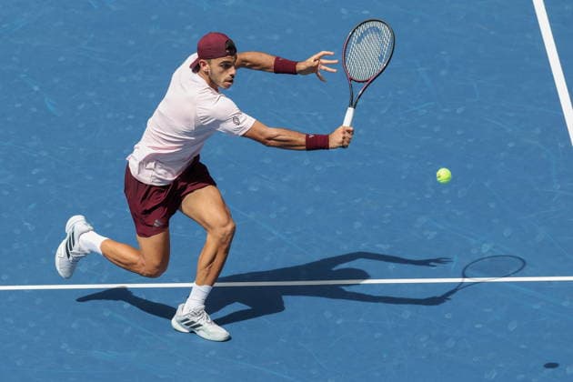 US Open tennis tournament - Day 7 Francisco Cerundolo of Argentina in action against Taylor Fritz of the US during the Men™s Singles round 3 of the US Open Tennis Championships at the USTA Billie Jean King National Tennis Center in Flushing Meadows, New York, USA, 03 September 2026. The 2026 US Open tournament runs from 23 August through 13 September. FLUSHING MEADOWS NEW YORK United States  Copyright: xBRIANxHIRSCHFELDx