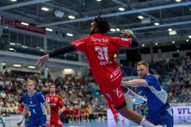 Dariel Garcia, Aussen, (MT Melsungen 31), VfL Gummersbach vs. MT Melsungen,, Opel Handball Bundesliga, Herren , 3. Spieltag, 05.09.2026 Gummersbach NRW Deutschland