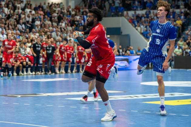 Dariel Garcia, Aussen, (MT Melsungen 31), VfL Gummersbach vs. MT Melsungen,, Opel Handball Bundesliga, Herren , 3. Spieltag, 05.09.2026 Gummersbach NRW Deutschland