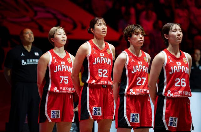 Germany v Japan: Group A - FIBA Women s Basketball World Cup Germany 2026 Kokoro Tanaka, Saki Hayashi, Yuki Miyazawa, Nanako Todo and head coach Corey Gaines stand during the national anthem before the FIBA Women s Basketball World Cup 2026 match between Germany and Japan in Berlin, Germany, on September 5, 2026. Berlin Germany  Copyright: xMarcinxGolbax originalFilename:golba-germanyv260905_npf5r.jpg