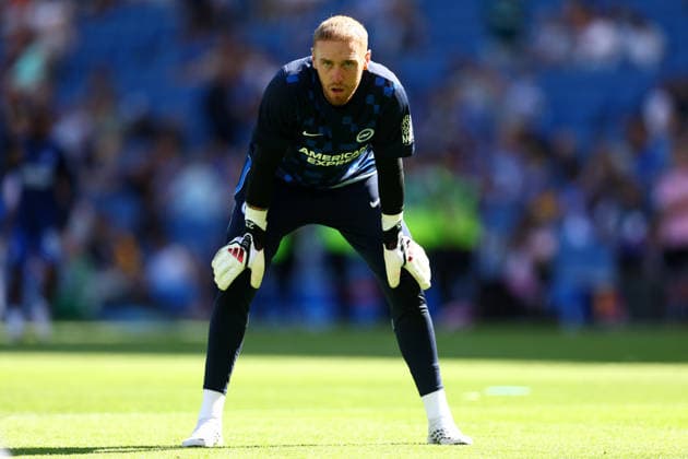 Brighton and Hove, England, 5th September 2026. Jason Steele of Brighton & Hove Albion warms up before the Brighton and Hove Albion vs Leeds United Premier League match at the AMEX Stadium, Brighton and Hove. Picture credit should read: Paul Terry Sportimage EDITORIAL USE ONLY. No use with unauthorised audio, video, data, fixture lists, club league logos or live services. Online in-match use limited to 120 images, no video emulation. No use in betting, games or single club league player publications. SPI_059_PT_Brighton_Leeds SPI-4972-0059