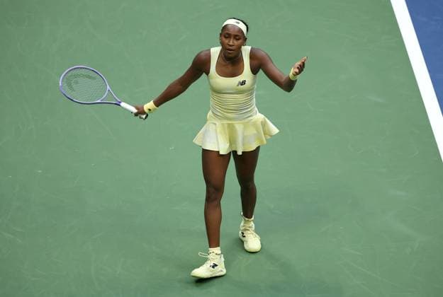 Coco Gauff of USA frustrated 2026 US Open, Day Seven, USTA Billie Jean King National Tennis Center, New York, USA - 05 Sep 2026New York USTA Billie Jean King National T New York (NY) United States of America EDITORIAL USE ONLY No use with unauthorised audio, video, data, fixture lists, club league logos or live services. Online in-match use limited to 120 images, no video emulation. No use in betting, games or single club league player publications. Copyright: xEllaxLing Shutterstockx 17134330av