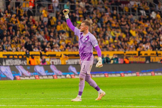 Deutschland: 2.Bundesliga, Saison 2026 2027, 05.09.2026, 4. Spieltag, SG Dynamo Dresden vs VfL Bochum, Rudolf-Harbig-Stadion : Timo Horn (VfL Bochum, 1) Geste, Gestik, Emotion *** Germany 2. Bundesliga, 2026–2027 Season, September 5, 2026, Matchday 4, SG Dynamo Dresden vs. VfL Bochum, Rudolf Harbig Stadium, Timo Horn (VfL Bochum), 1 gesture, body language, emotion Copyright: xMichellexLukax