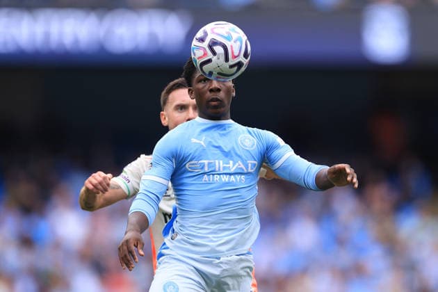 Football - Premier League - Manchester City v Coventry City 5th September 2026 - Premier League - Manchester City v Coventry City - Ryan McAidoo of Manchester City - Photo: Simon Stacpoole Offside. Manchester UK Copyright: xSimonxStacpoolexOffside