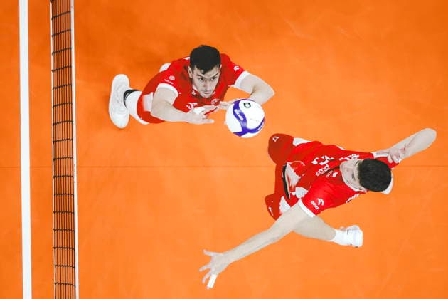 GDANSK 05.09.2026 SIATKOWKA MECZ SPARINGOWY TOWARZYSKI POLSKA - FINLANDIA - - - VOLLEYBALL International Friendly, Länderspiel, Nationalmannschaft GAME POLAND - FINLAND NZ marcin komenda , Jakub Majchrzak FOT. WOJCIECH FIGURSKI 058SPORT.PL NEWSPIX.PL --- newspix.pl 