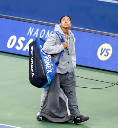 Naomi Osaka of Japan makes an entrance into Louis Armstrong Stadium before defeating Elise.Mertens of Belgium in the 3rd round at the 2026 US Open Tennis Championship at the USTA Billie Jean King National Tennis Center in New York City on Saturday, September 5, 2026. Jovic defeated Eala in 3 sets.  NYP20260905153 JOHNxANGELILLO