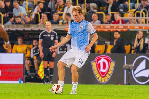 Deutschland: 2.Bundesliga, Saison 2026 2027, 05.09.2026, 4. Spieltag, SG Dynamo Dresden vs VfL Bochum, Rudolf-Harbig-Stadion : Mats Pannewig (VfL Bochum, 24) am Ball *** Germany 2. Bundesliga, 2026–2027 Season, September 5, 2026, Matchday 4, SG Dynamo Dresden vs. VfL Bochum, Rudolf Harbig Stadium, Mats Pannewig (VfL Bochum), 24 on the ball Copyright: xMichellexLukax