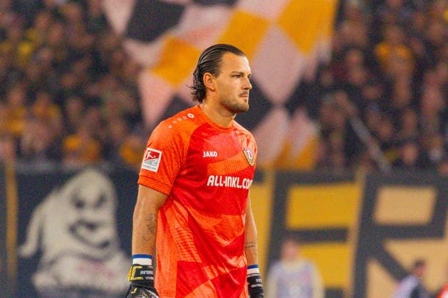 Deutschland: 2.Bundesliga, Saison 2026 2027, 05.09.2026, 4. Spieltag, SG Dynamo Dresden vs VfL Bochum, Rudolf-Harbig-Stadion : Tim Schreiber (SG Dynamo Dresden, 1) Enttäuschung, Trauer, Niederlage, Mimik *** Germany 2. Bundesliga, 2026–2027 Season, September 5, 2026, Matchday 4, SG Dynamo Dresden vs. VfL Bochum, Rudolf Harbig Stadium, Tim Schreiber (SG Dynamo Dresden), 1: Disappointment, Sadness, Defeat, Facial Expression Copyright: xMichellexLukax