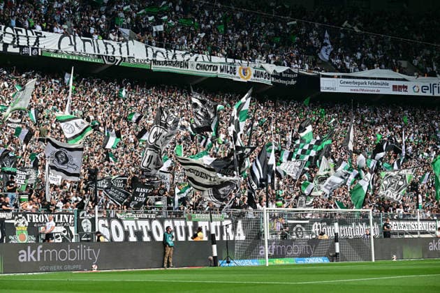 05.09.2026; Moenchengladbach; Fussball, Herren, Saison 2026 2027, Borussia Moenchengladbach vs. SV Elversberg Die Gladbacher Fankurve; Nordkurve DFL regulations prohibit any use of photographs as image sequences and or quasi-video. ista-Borussia-Park Nordrhein-Westfalen Deutschland *** September 5, 2026, Mönchengladbach Soccer, Men s, 2026–2027 Season, Borussia Mönchengladbach vs. SV Elversberg The Gladbach fan section: Nordkurve DFL regulations prohibit any use of photographs as image sequences and or quasi-video footage at Borussia Park, North Rhine-Westphalia, Germany