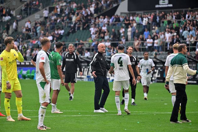 05.09.2026; Moenchengladbach; Fussball, Herren, Saison 2026 2027, Borussia Moenchengladbach vs. SV Elversberg Enttaeuscht; Enttaeuschung bei den Gladbachern um Rouven Schroeder (Head of Sports, Gladbach, Mitte) nach Spielende DFL regulations prohibit any use of photographs as image sequences and or quasi-video. ista-Borussia-Park Nordrhein-Westfalen Deutschland *** September 5, 2026, Mönchengladbach Soccer, Men s, 2026–2027 Season, Borussia Mönchengladbach vs. SV Elversberg: Disappointment for the Gladbach team. Rouven Schroeder, Head of Sports at Gladbach, spoke to the press after the game. DFL regulations prohibit any use of photographs as image sequences and or quasi-video content. Borussia Park, North Rhine-Westphalia, Germany