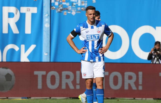 FC Hansa Rostock- SV Wehen Wiesbaden Rostock, 05.09.2026, Fußball 3.Liga FC Hansa Rostock- SV Wehen Wiesbaden Kenan Fatkic FC Hansa Rostock nach dem 1-1 für den SV Wehen Wiesbaden Rostock Ostseestadion Mecklenburg-Vorpommern Deutschland