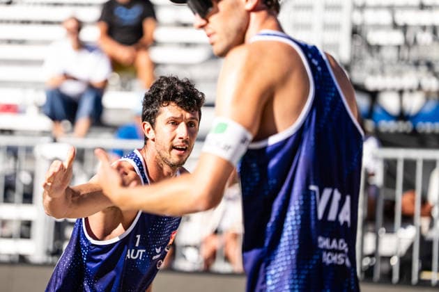 Beach volleyball, Beachvolleyball - MEVZA Schladming SCHLADMING,AUSTRIA,06.SEP.26 - BEACH VOLLEYBALL - win2day Tour PRO, MEVZA Schladming. Image shows Maximilian Trummer.  GEPAxpictures xJulioxArellano