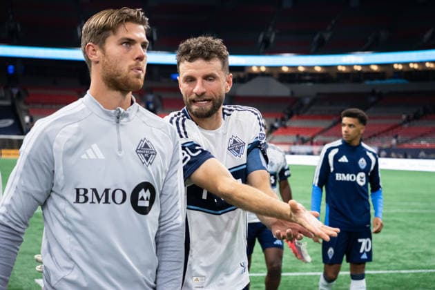 VANCOUVER, CANADA - SEPTEMBER 5: Thomas Muller of Vancouver Whitecaps FC talks to Isaac Boehmer of Vancouver Whitecaps FC after losing the Major League Soccer match between Vancouver Whitecaps FC and St Louis City SC at BC Place Stadium on September 5, 2026 in Vancouver, British Columbia, Canada. Copyright: xAmyxElle SPPx Sportspressphoto_SPR224427