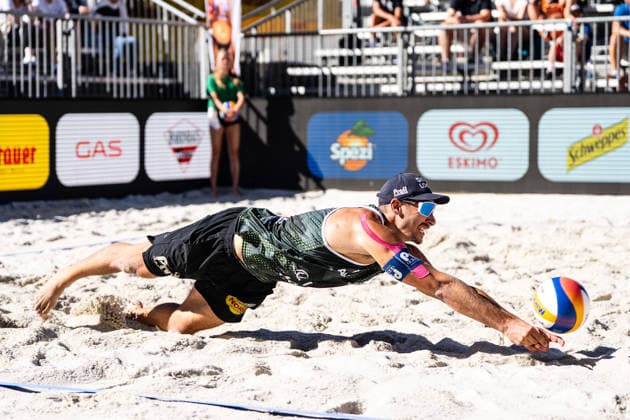 Beach volleyball, Beachvolleyball - MEVZA Schladming SCHLADMING,AUSTRIA,06.SEP.26 - BEACH VOLLEYBALL - win2day Tour PRO, MEVZA Schladming. Image shows Seiser Mathias (AUT).  GEPAxpictures xJulioxArellano