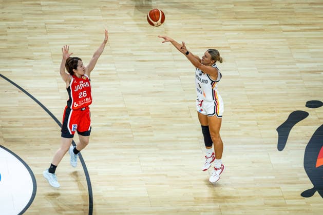 Basketball Berlin 05.09.2026 FIBA Women™s Basketball World Cup Germany 2026 Vorrunde Gruppe Deutschland (GER) - Japan (JPN) Alexandra Wilke (Deutschland, No.03) Kokoro Tanaka (Japan, No.26)