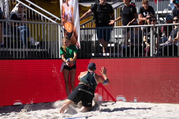 Beach volleyball, Beachvolleyball - MEVZA Schladming SCHLADMING,AUSTRIA,06.SEP.26 - BEACH VOLLEYBALL - win2day Tour PRO, MEVZA Schladming. Image shows Phillip Waller (AUT).  GEPAxpictures xJulioxArellano