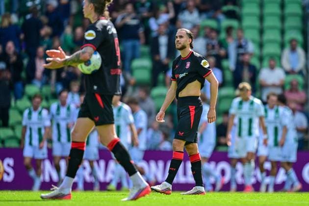 GRONINGEN , 06-09Ã2026 , Stadium Euroborg , season 2026 2027 , Dutch Eredivisie football , match between FC Groningen and FC Twente , picture shows disappointed player Twente player Ramiz Zerrouki Groningen - Twente  x206571133x Copyright:
