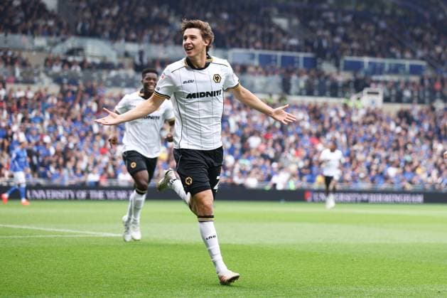 Fer Lopez of Wolverhampton Wanderers scores a goal and celebrates 0-1. Birmingham City v Wolverhampton Wanderers, EFL Sky Bet Championship, Football, St. Andrew s at Knighthead Park, Birmingham, UK - 06 Sep 2026Birmingham St. Andrew s at Knighthead Park United Kingdom EDITORIAL USE ONLY No use with unauthorised audio, video, data, fixture lists, club league logos or live services. Online in-match use limited to 120 images, no video emulation. No use in betting, games or single club league player publications. Copyright: xRyanxBrowne Shutterstockx 17135036at