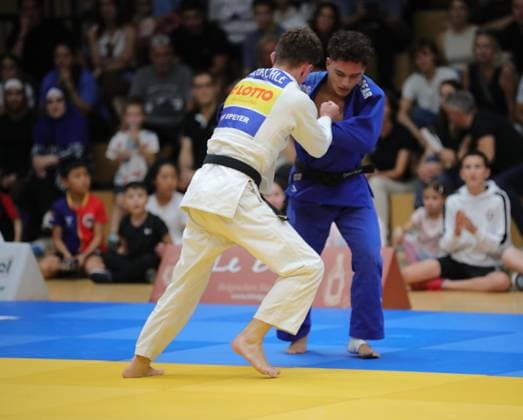 05.09.2026 xhpx Offenbach am Main 1. Judo Bundesliga 1 JC Samurai Offenbach gegen JSV Speyer Kampf zwischen Demetre Makalatiya (Samurai) gegen Felix Bächle (Speyer) *** September 5, 2026 xhpx Offenbach am Main 1st Judo Bundesliga 1 JC Samurai Offenbach vs. JSV Speyer Match between Demetre Makalatiya (Samurai) and Felix Bächle (Speyer)