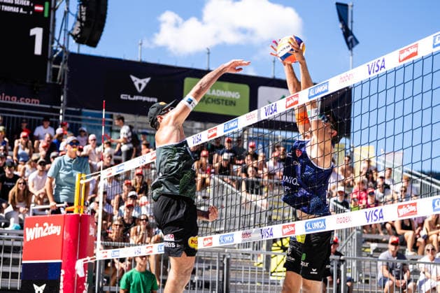 Beach volleyball, Beachvolleyball - MEVZA Schladming SCHLADMING,AUSTRIA,06.SEP.26 - BEACH VOLLEYBALL - win2day Tour PRO, MEVZA Schladming. Image shows Drexler Christoph (AUT).  GEPAxpictures xJulioxArellano