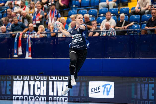 HSG Blomberg-Lippe (GER) vs. Gloria Bistrita (ROM), Handball, EHF Champions League Women, Gruppenphase, 6.9.2026, Saision 2026 2027, Lemgo Alexia Hauf (HSG Blomberg-Lippe, 31) im Torwurf beim Aufwaermen Lemgo Phoenix Contact Arena Deutschland