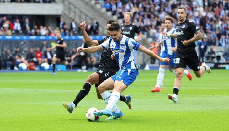 Josip Brekalo erzielt das Tor zum 1:0 Zweikampf Spielszene Aktion Fußball Fussball DFL 2. Bundesliga Herren 4. Spieltag Saison 2026 2027 06.09.2026 Hertha BSC Berlin vs. 1.FC Magdeburg FCM DFL regulations prohibit any use of photographs as image sequences and or quasi-video *** Josip Brekalo scores the goal to make it 1–0. Match highlight. Action. Sports. Soccer. DFL 2. Bundesliga. Men s. Matchday 4. 2026–2027 season. June 9, 2026. Hertha BSC Berlin vs. 1. FC Magdeburg (FCM). DFL Regulations prohibit any use of photographs as image sequences and or quasi-video