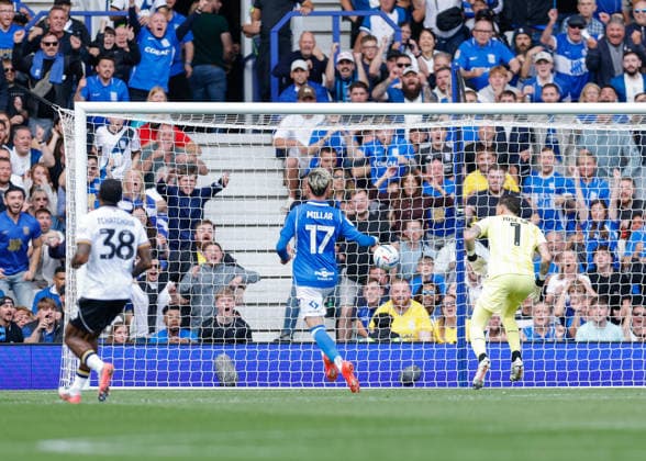 Birmingham, England, 6th September 2026. Jackson Tchatchoua of Wolverhampton Wanderers scores an own goal during the Birmingham City vs Wolverhampton Wanderers Sky Bet Championship match at St Andrews, Birmingham. Picture credit should read: Cody Froggatt Sportimage EDITORIAL USE ONLY. No use with unauthorised audio, video, data, fixture lists, club league logos or live services. Online in-match use limited to 120 images, no video emulation. No use in betting, games or single club league player publications. SPI_032_CF_BIRMINGHAM_V_WOLVES SPI-4976-0032