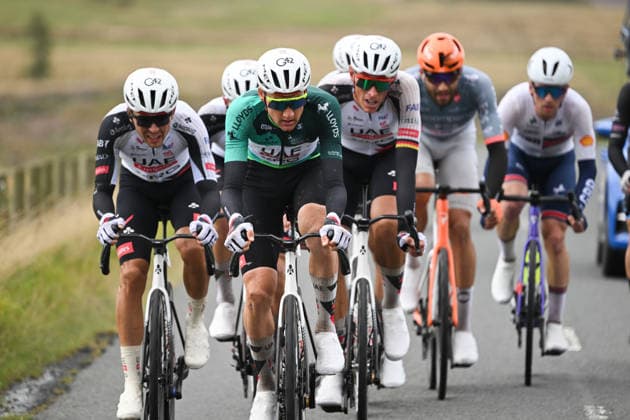 2026 Lloyds Tour of Britain Men Picture by Zac Williams SWpix.com - 06 09 2026 - Cycling - UCI ProSeries - 2026 Lloyds Tour of Britain Men - Stage 5: Earlston to Earlston (156.1km) - Tim Wellens (UAE Team Emirates XRG) wearing the leaders jersey Cycling Copyright: x xSWpix.comx(t axPhotographyxHubxLtd)xZacxWilliams SWpix.comx SWP-3030-22905