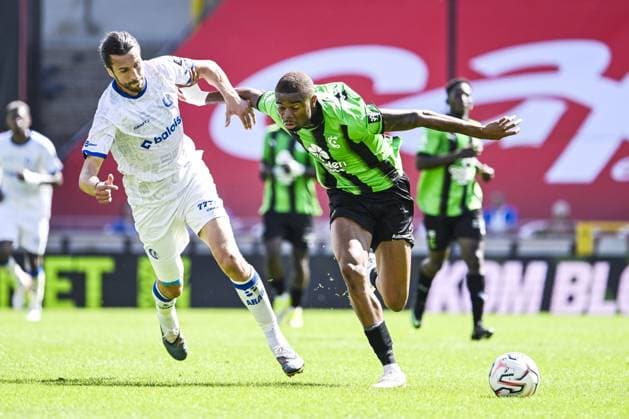 Gent s Christian Burgess and Cercle s Steve Eyrolle Ngoura pictured in action during a soccer match between Cercle Brugge and KAA Gent, Sunday 6 September 2026 in Brugge, on day 5 of the 2026-2027 Jupiler Pro League first division of the Belgian championship. TOM GOYVAERTS TomxGoyvaerts  x185436378x