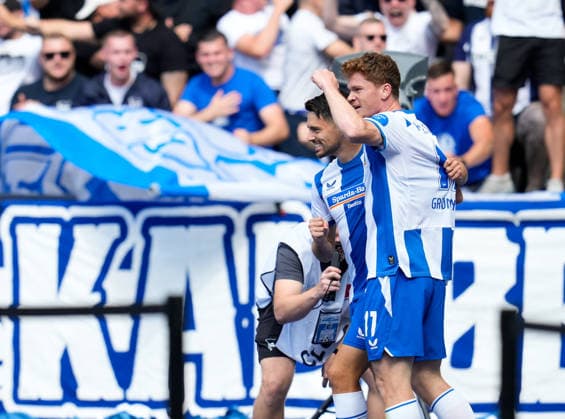 Josip Brekalo (Hertha BSC, 7) und Sebastian Groenning (Hertha BSC, 17) feiern vor den Fans nach einem Tor. GER, Hertha BSC vs 1. FC Magdeburg, 2. Bundesliga, 4. Spieltag, Saison 2026-27, Olympiastadion, Berlin, 06.09.2026 DFL REGULATIONS PROHIBIT ANY USE OF PHOTOGRAPHS AS IMAGE SEQUENCES AND OR QUASI-VIDEO GER, Hertha BSC vs 1. FC Magdeburg, 2. Bundesliga, 4. Spieltag, Saison 2026-27, 06.09.2026 Berlin *** Josip Brekalo of Hertha BSC, 7, and Sebastian Groenning of Hertha BSC, 17, celebrate in front of the fans after scoring a goal. GER, Hertha BSC vs. 1 FC Magdeburg, 2. Bundesliga, Matchday 4, 2026–27 season, Olympiastadion, Berlin, September 6, 2026 DFL regulations prohibit any use of photographs as image sequences and or quasi-video GER, Hertha BSC vs. 1 FC Magdeburg, 2. Bundesliga, Matchday 4, 2026–27 season, September 6, 2026, Berlin Copyright: xEibner-Pressefoto ScottxColemanx EP_SCN