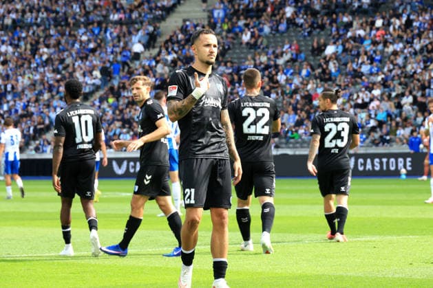 06.09.2026, DEU GER, Fussball , 2.Fussballbundesliga , Spieltag, Saison 2026 2027, Berliner Olympiastadion, Hertha BSC vs. 1.FC Magdeburger 1.1 durch Falko Michel ( 1.FC Magdeburg 21 ) 2. Liga: DFB DFL regulations prohibit any use of photographs as image sequences and or quasi-video) Berlin Berliner Olympiastadion Berlin Deutschland *** September 6, 2026, Germany, Soccer, 2. Bundesliga, Match Day, 2026–2027 Season, Berlin Olympic Stadium, Hertha BSC vs. 1. FC Magdeburg 1–1 (goal by Falko Michel) 1. FC Magdeburg 21 2nd Division DFB DFL regulations prohibit any use of photographs as image sequences and or quasi-video Berlin Berlin Olympic Stadium Berlin Germany Copyright: xNordphotox xEnglerx