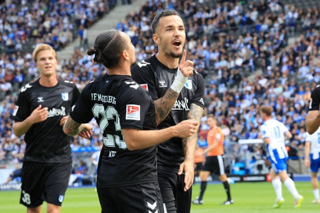 06.09.2026, DEU GER, Fussball , 2.Fussballbundesliga , Spieltag, Saison 2026 2027, Berliner Olympiastadion, Hertha BSC vs. 1.FC Magdeburger 1.1 durch Falko Michel ( 1.FC Magdeburg 21 ), Baris Atik ( 1.FC Magdeburg 23 ) 2. Liga: DFB DFL regulations prohibit any use of photographs as image sequences and or quasi-video) Berlin Berliner Olympiastadion Berlin Deutschland *** September 6, 2026, Germany, Soccer, 2. Bundesliga, Matchday, 2026–2027 Season, Berlin Olympic Stadium, Hertha BSC vs. 1. FC Magdeburg 1–1 (goal by Falko Michel, 1. FC Magdeburg 21; Baris Atik, 1. FC Magdeburg 23). DFB and DFL regulations prohibit any use of photographs as image sequences and or quasi-video. Berlin, Berlin Olympic Stadium, Berlin, Germany Copyright: xNordphotox xEnglerx