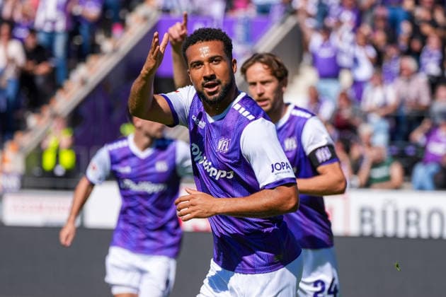 Tor zum 1:0 für VfL Osnabrück durch Daniel Kofi Kyereh (VfL Osnabrück, 7), Torjubel, Freude, Emotionen, Deutschland: Fussball, 2. Bundesliga, Saison 2026 27, 4. Spieltag, 06.09.2026, VfL Osnabrück vs Eintracht Braunschweig, Stadion Bremer Brücke (Osnabrück, Niedersachsen) *** Goal to make it 1–0 for VfL Osnabrück by Daniel Kofi Kyereh, VfL Osnabrück, 7, goal celebration, joy, emotions, German soccer, 2. Bundesliga, 2026–27 season, Matchday 4, September 6, 2026, VfL Osnabrück vs. Eintracht Braunschweig, Bremer Brücke Stadium, Osnabrück, Lower Saxony Copyright: xLeonxFrickx
