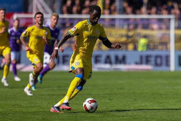2026.09.06, xkwix, Fußball, 2.Liga, VfL Osnabrück - Eintracht Braunschweig, Stadion an der Bremer Brücke, 4.Spieltag, Saison 2026 2027: Aaron Opoku (Eintracht Braunschweig 17) DFB regulations prohibit any use of photographs as image sequences and or quasi-video. Photo: xKamilxWilkowskixPressefotoKochx Niedersachsen Deutschland *** September 6, 2026, xkwix, Soccer, 2nd Division, VfL Osnabrück vs. Eintracht Braunschweig, Stadion an der Bremer Brücke, Matchday 4, 2026–2027 season, Aaron Opoku, Eintracht Braunschweig 17. DFB regulations prohibit any use of photographs as image sequences and or quasi-video. Photo: xKamilxWilkowskixPressefotoKochx, Lower Saxony, Germany