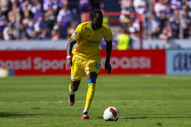 2026.09.06, xkwix, Fußball, 2.Liga, VfL Osnabrück - Eintracht Braunschweig, Stadion an der Bremer Brücke, 4.Spieltag, Saison 2026 2027: Aaron Opoku (Eintracht Braunschweig 17) DFB regulations prohibit any use of photographs as image sequences and or quasi-video. Photo: xKamilxWilkowskixPressefotoKochx Niedersachsen Deutschland *** September 6, 2026, xkwix, Soccer, 2nd Division, VfL Osnabrück vs. Eintracht Braunschweig, Stadion an der Bremer Brücke, Matchday 4, 2026–2027 season, Aaron Opoku, Eintracht Braunschweig 17. DFB regulations prohibit any use of photographs as image sequences and or quasi-video. Photo: xKamilxWilkowskixPressefotoKochx, Lower Saxony, Germany