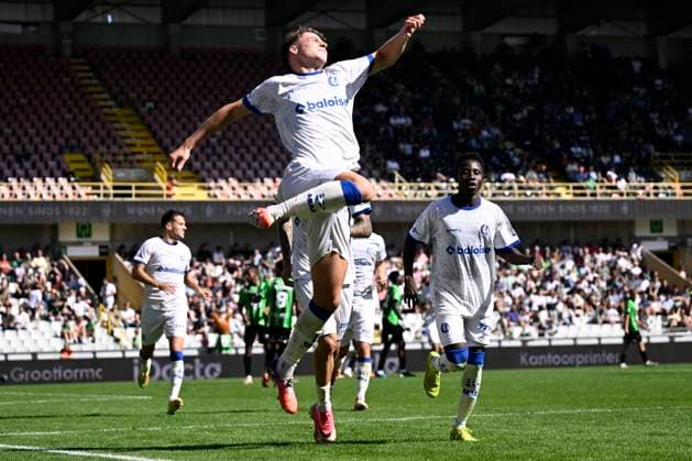 Cercle Brugge v KAA Gent - Jupiler Pro League BRUGGE, BELGIUM - SEPTEMBER 06 : De Vlieger Tibe midfielder of KAA Gent celebrates after scoring a goal to make it 0-2 during the Jupiler Pro League match between Cercle Brugge and KAA Gent on September 6, 2026 in Brugge, Belgium, 06 09 2026 Brugge Belgium  Copyright: xTomasxSiskx