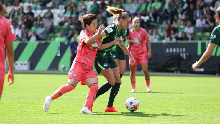 VfL vs. Brermen, BL Frauen Wolfsburg, 06.09.2026, Fußball, Frauen, Google Pixel Bundesliga, Saison 2026 2027, VfL Wolfsburg vs Werder Bremen: Janina Minge (VfL Wolfsburg) AOK Stadion Niedersachsen Deutschland *** VfL vs. Bremen, Women s Bundesliga, Wolfsburg, September 6, 2026, Soccer, Women, Google Pixel Bundesliga, 2026–2027 Season, VfL Wolfsburg vs. Werder Bremen, Janina Minge, VfL Wolfsburg, AOK Stadium, Lower Saxony, Germany